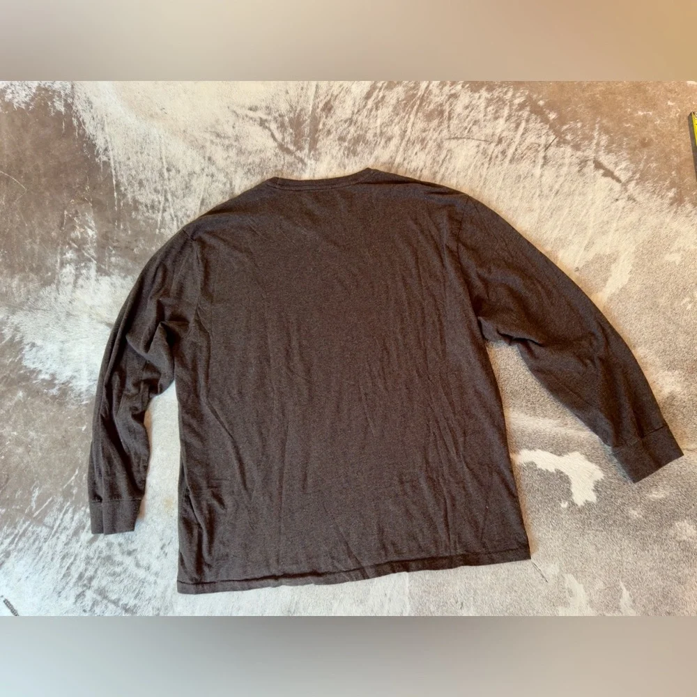 POLO RALPH LAUREN Men’s Heather Brown Custom Fit Long Sleeve Tee T-Shirt - Picture 11 of 16